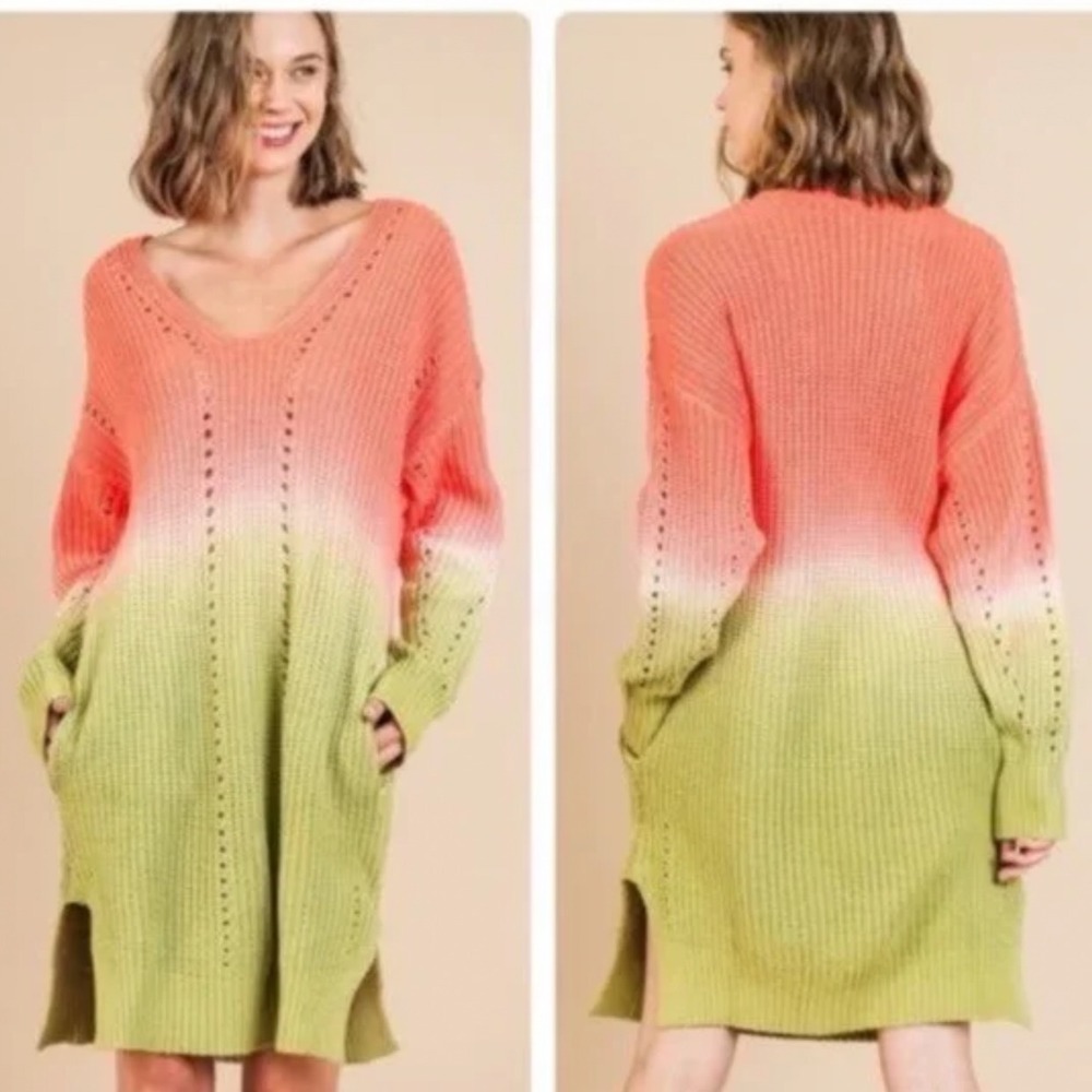 Umgee Oversized Ombree Sweater Dress‎ size Medium